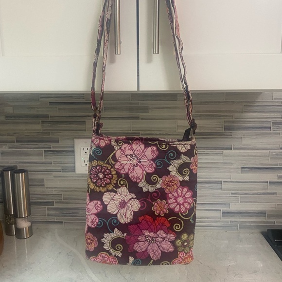 Vera Bradley Handbags - Vera Bradley Pink and Brown Floral Shoulder Bag